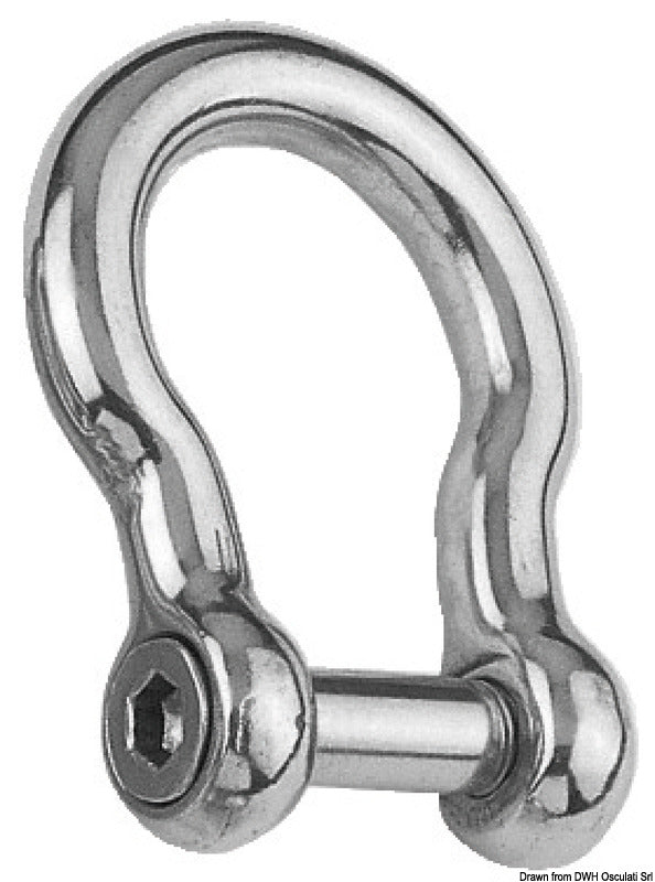 Bow shackle with Allen-head recessed pin