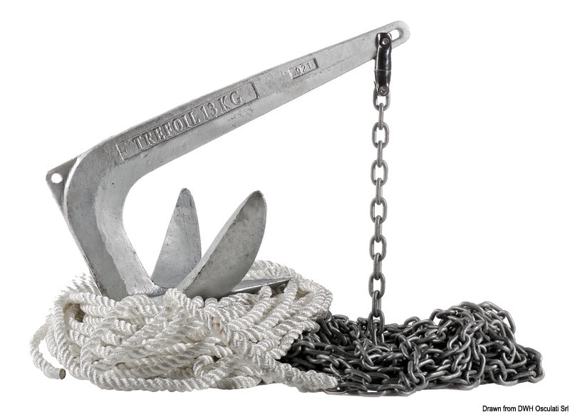 Ankarlina-set: lina, kätting, koppling och ankare