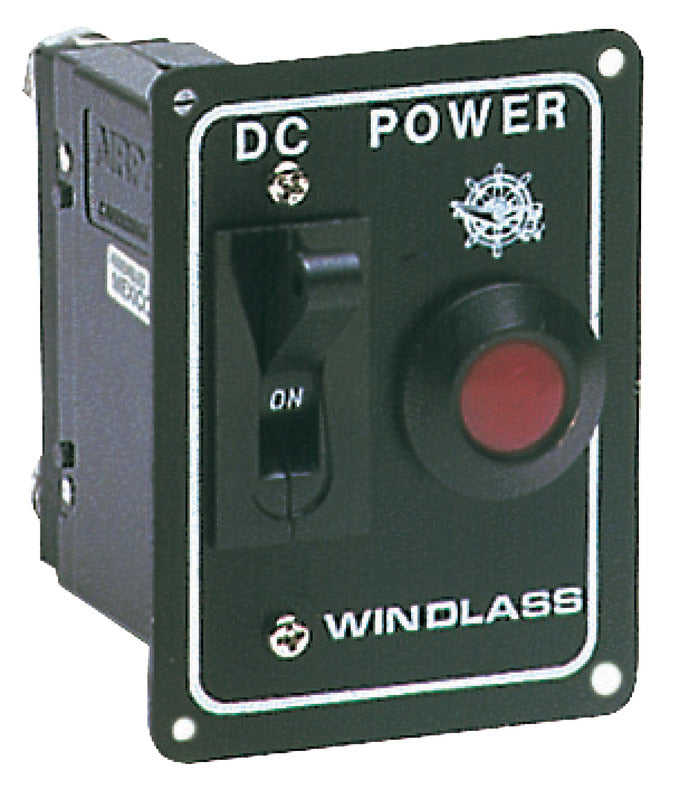 Windlass or bow thruster control panel with safety switch