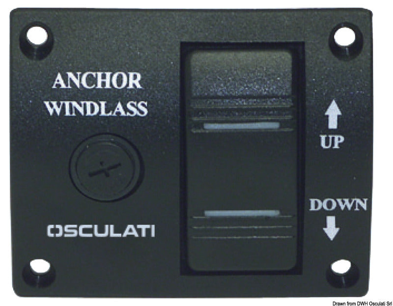 Windlass control panel with toggle switch