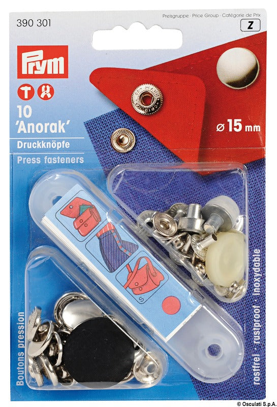 Snap fasteners made of chromed brass