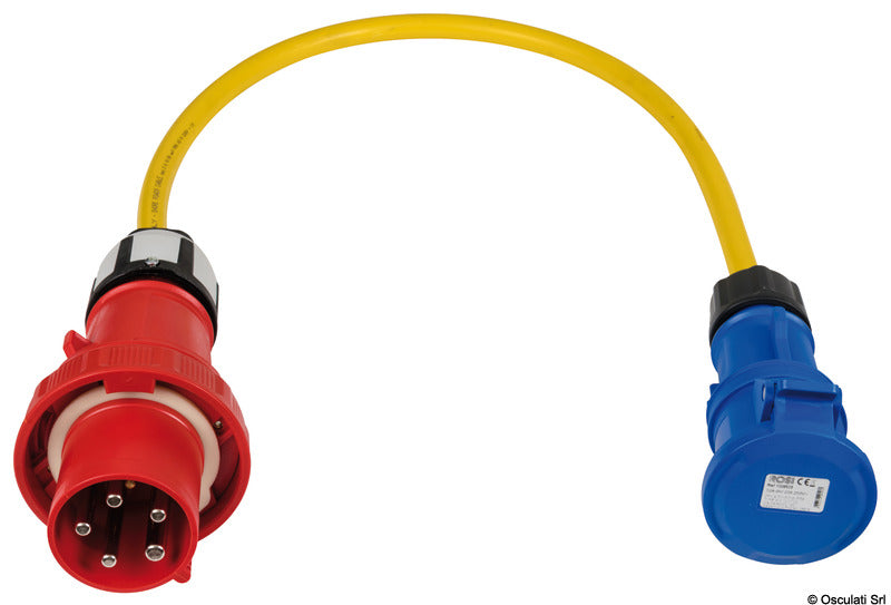 Pre-wired adapters from high-amperage docks to low-amperage cables