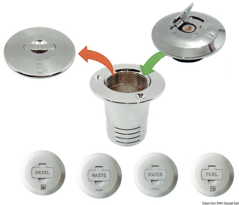 Kromad mässingsfyllnad med nyckel