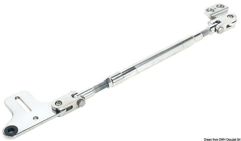 Coupling rod for outboard engine with hydraulic steering