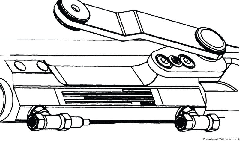 Hydraulic cylinder for outboard engines