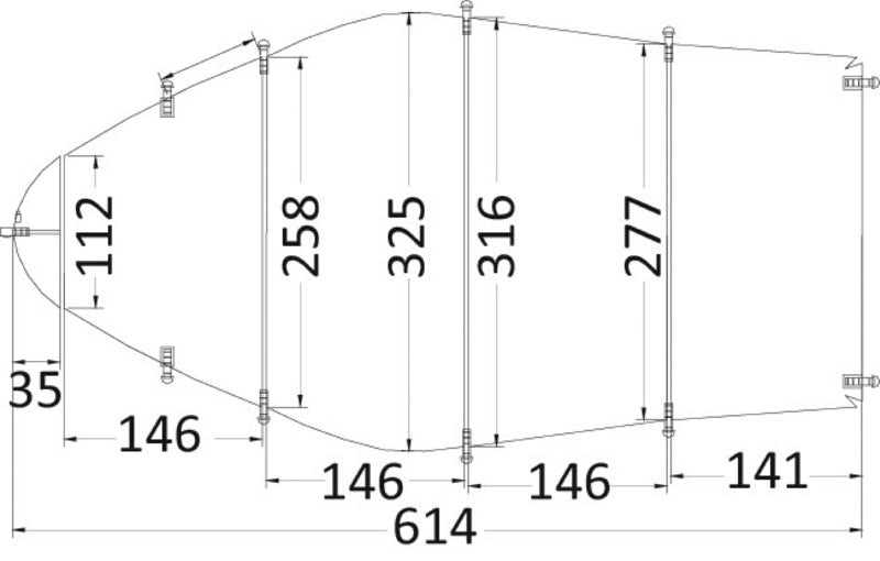 Överdrag för öppna skrov med central styrdashboard/däckade skrov med vindruta