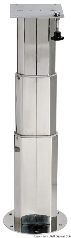 Ruostumattomasta teräksestä valmistettu teleskooppipöydän jalusta