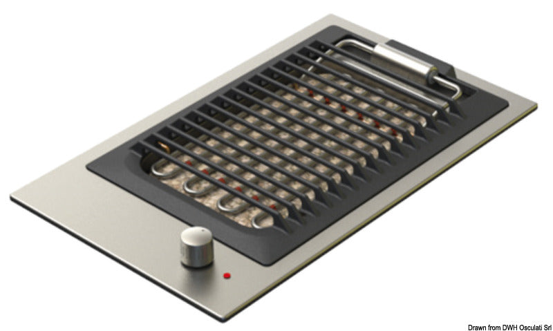 Satin-finish stainless steel electric barbecue