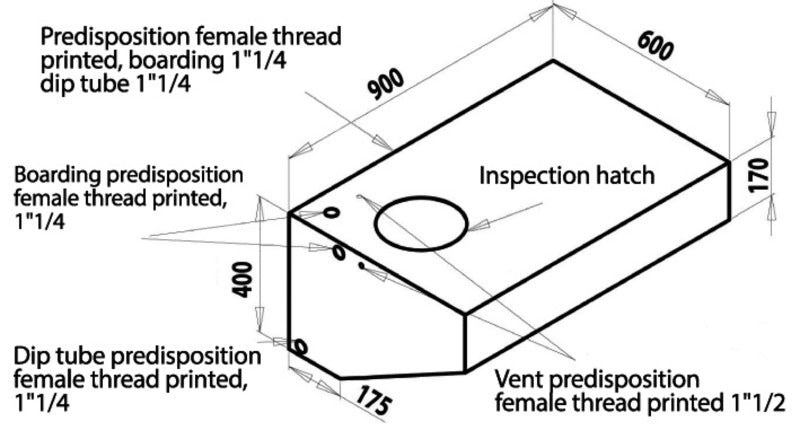 Large rigid tank for drinkable water