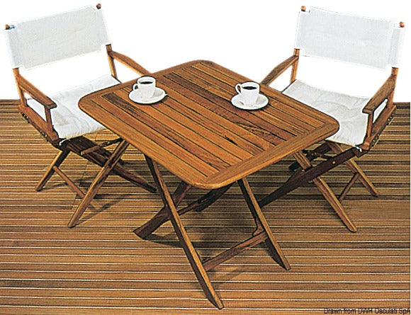 Adjustable folding table ARC in teak