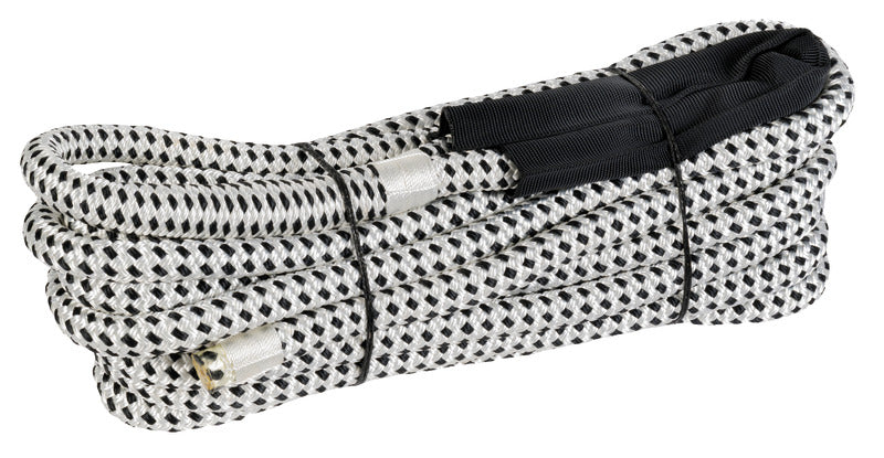 Mooring line with spliced ring and reinforced cover