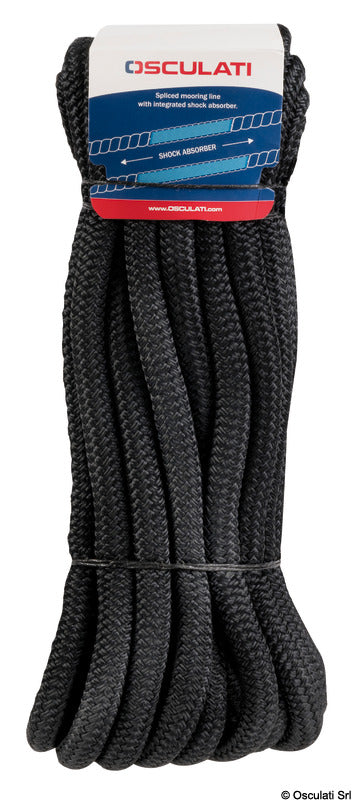 Förtöjningslinor med ögla och integrerad stötdämpare