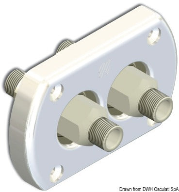 Bulkhead troughout twin bush, waterproof