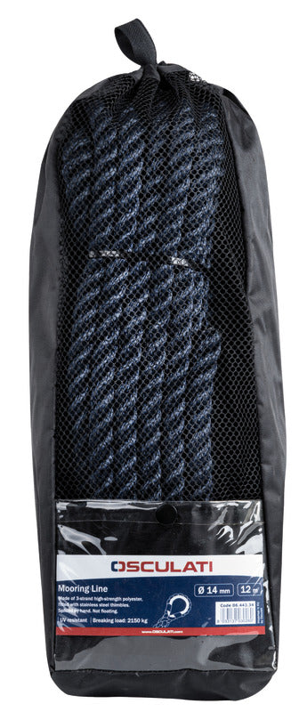 Lead-weighted mooring line with 3 strands and thimble