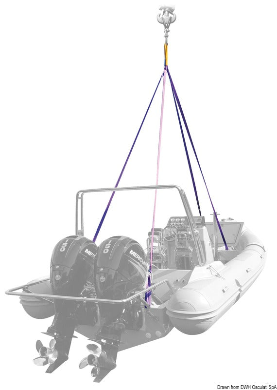 4-arm lifting system for boats and dinghies