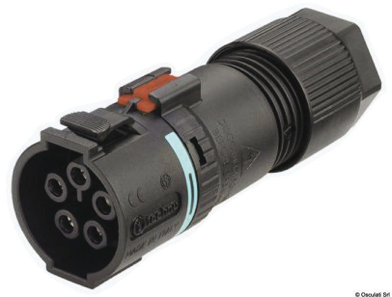 2/3/4-pole flying socket/plug, snap connection