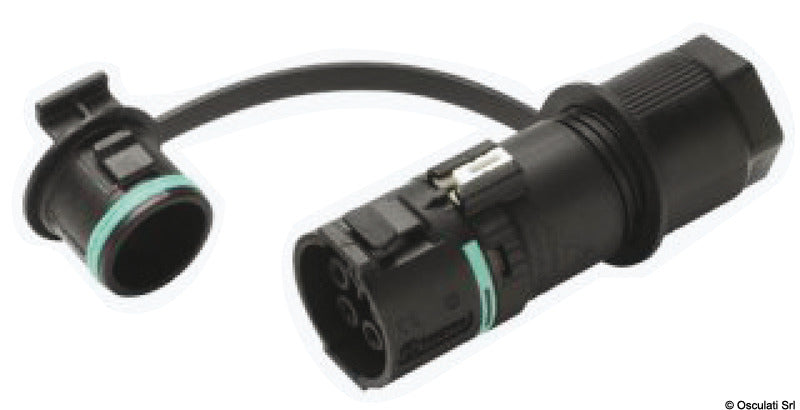 2/3/4-pole socket for panel or bulkhead mounting, snap connection.