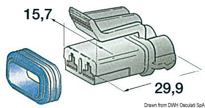 Watertight connectors made of plastic