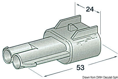 Watertight connectors made of plastic