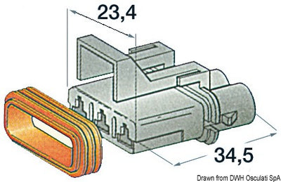 Watertight connectors made of plastic