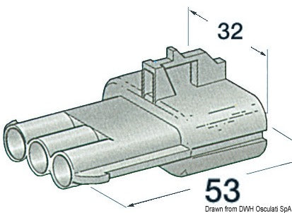 Watertight connectors made of plastic