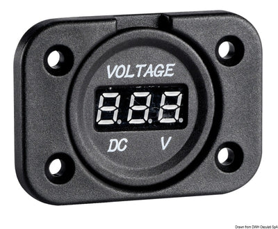 Digital voltmeter/ampere meter and sockets for recess mounting