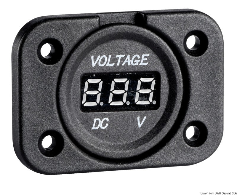 Digital voltmeter/ampere meter and sockets for recess mounting