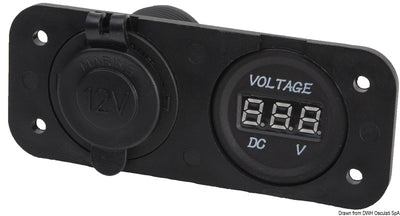 Digital voltmeter/ampere meter and sockets for recess mounting