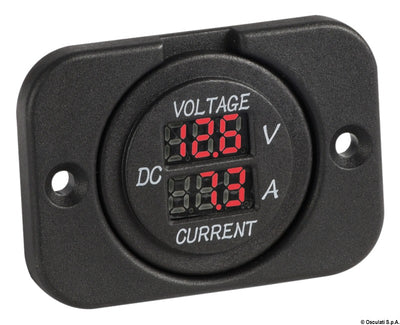 Digital voltmeter/ampere meter and sockets for recess mounting