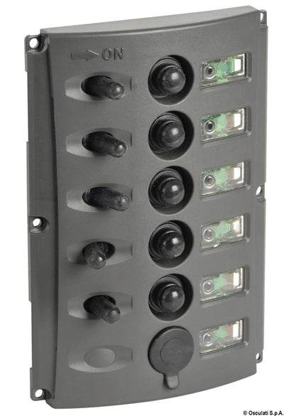 Electrical panels with automatic fuses and double LED.