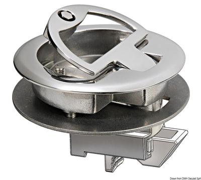 Sänkbar draglås med fjäderhandtag och snäpplås