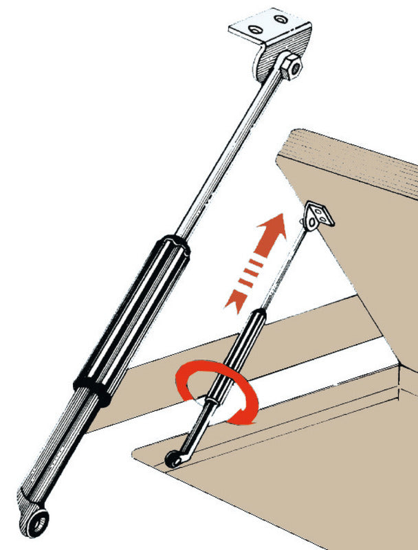 Teleskooppinen luukun tuki