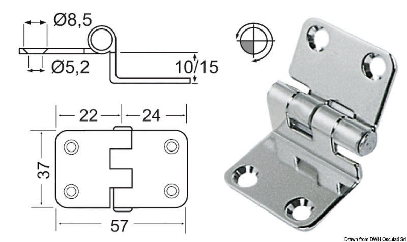 2-mm overhang hinges