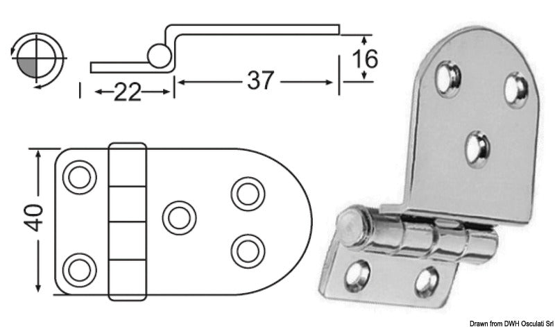 2-mm overhang hinges