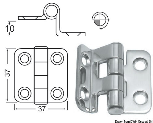 2-mm overhang hinges