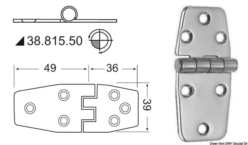 Hinges 2 mm thickness