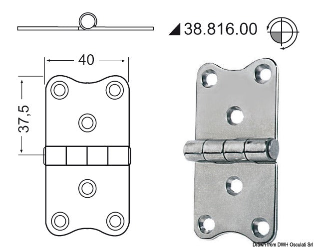 Hinges 2 mm thickness