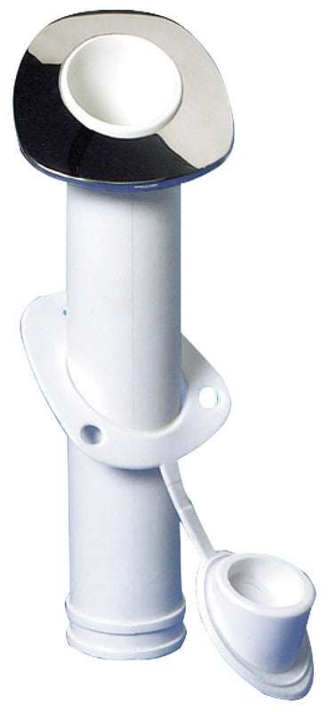 Infälld fiskespöhållare med fläns i rostfritt stål, 60° lutning