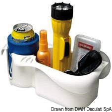 White plastic object holder compartment