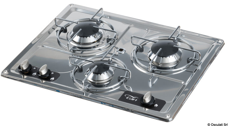 Stainless steel flush mount hob unit