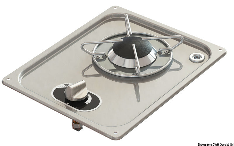 Stainless steel flush mount hob unit
