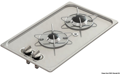 Ruostumattomasta teräksestä valmistettu uppoasennettava liesitaso