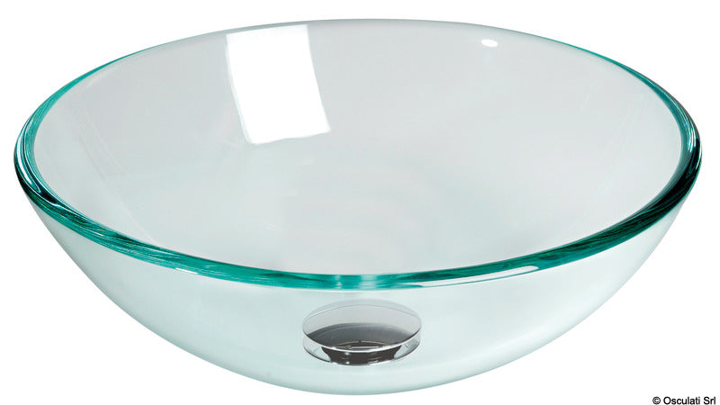 Transparent glass hemispherical sink