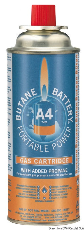 Portable gas hob with integrated bottle and cartridge