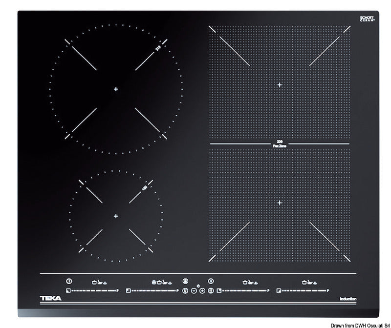 Induction glass-ceramic cooktops with multislider control