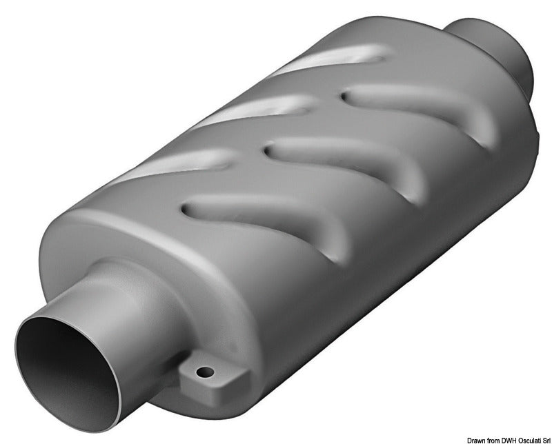Horizontal silencers for water-cooled engines.
