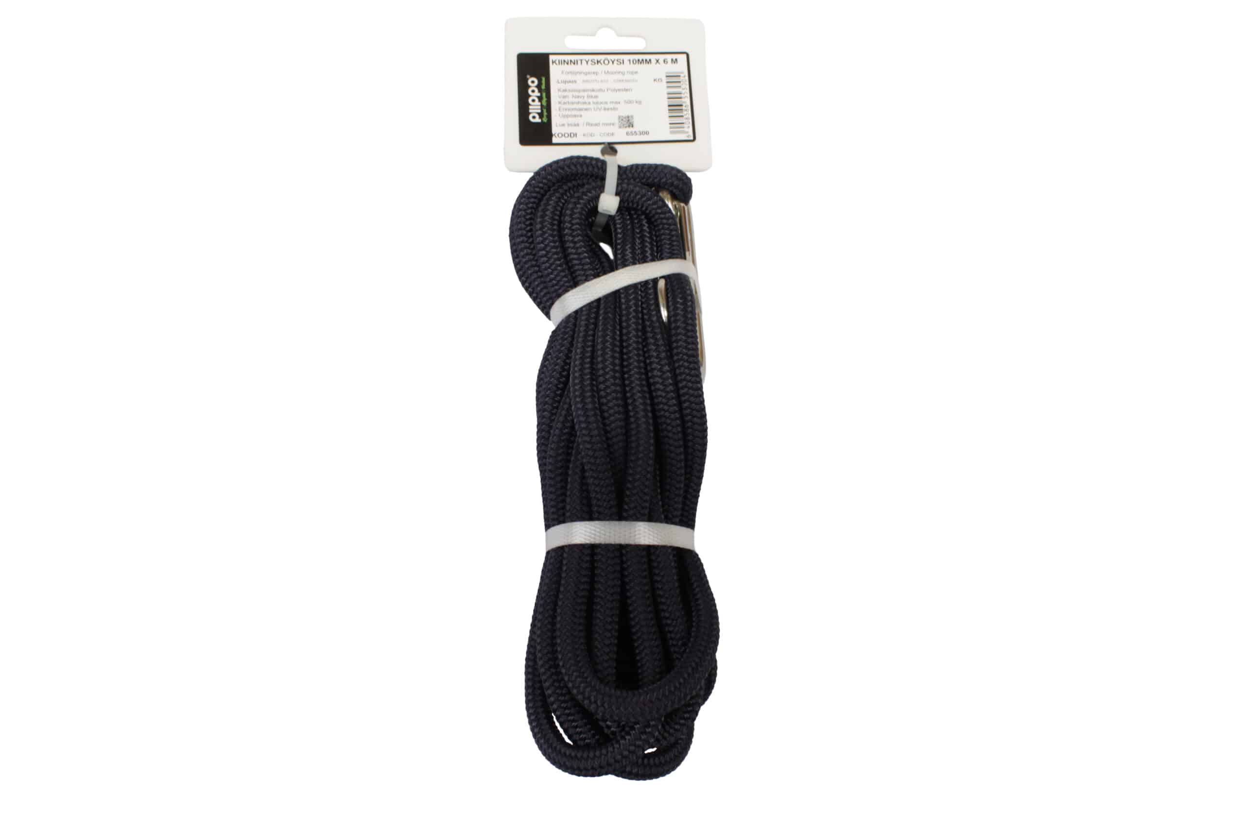Mooring rope with carabiner 10mm x 6m